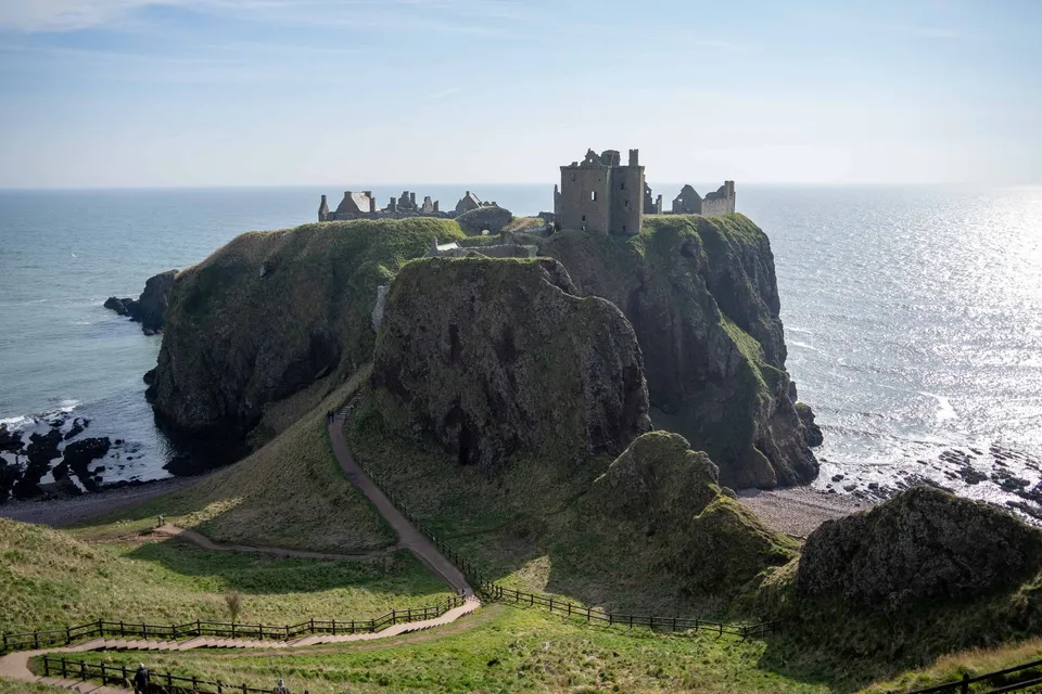 Dunnottar Castle on its headland above the North Sea